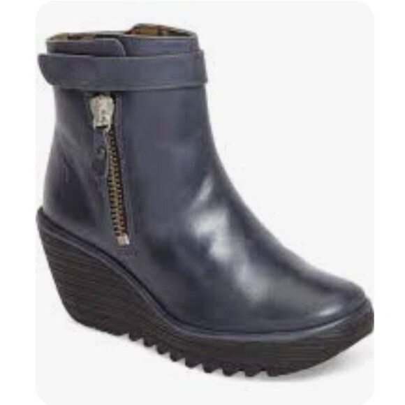 NWT Fly London Yava Ankle Boots EU 41 US 10/10.5 Gray Blue New MSRP$225 - Picture 16 of 16